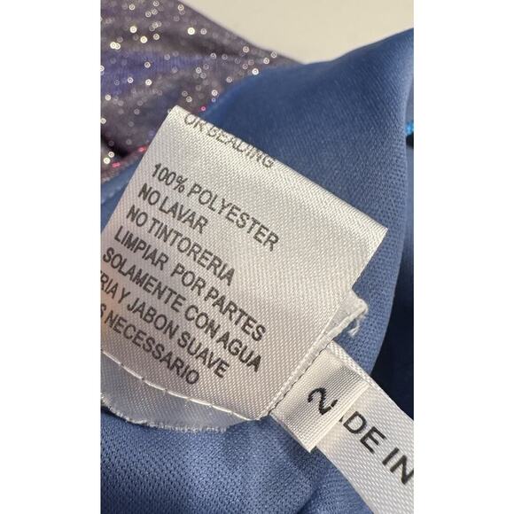 Ienna For Mac Duggal Size 2 Iridescent Long Slit Gown Dress Shimmer Mermaid Glam - Picture 8 of 12